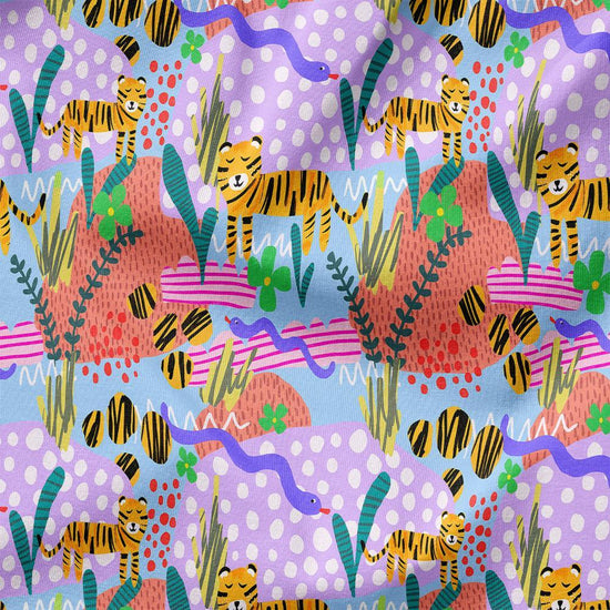 Deb McNaughton Fabric - Tiger Territory Blue 17 - Fabric by Missy Rose Pre-Order