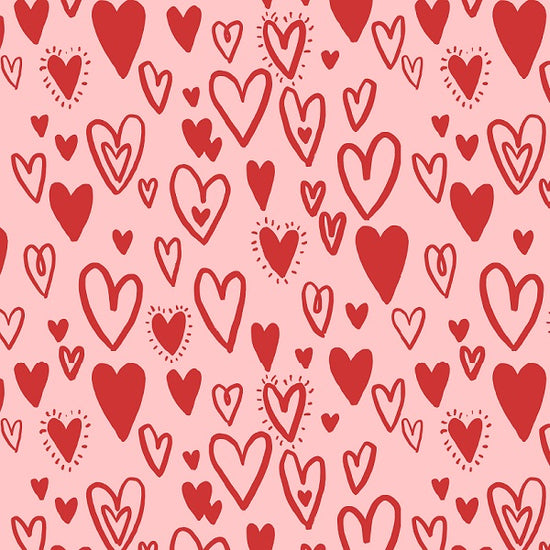 Indy Bloom Fabric - Bee My Valentine - Bursting Hearts in Valentines Pink 10
