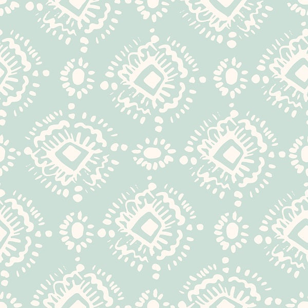 Indy Bloom Fabric - Bee My Valentine - Ikat In Mint 21