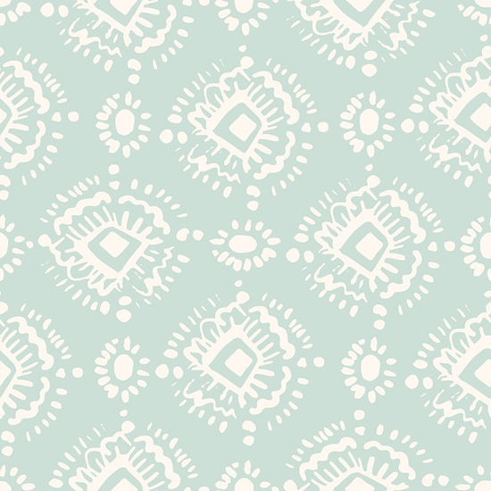 Indy Bloom Fabric - Bee My Valentine - Ikat In Mint 21