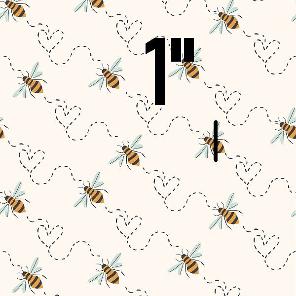 Indy Bloom Fabric - Bee My Valentine - Honey Bee in Cream 12