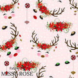 Christmas - Design 155 - Reindeer Face Fabric