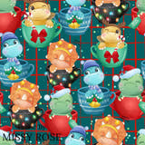 Christmas - Design 159 - Tea Dino Fabric