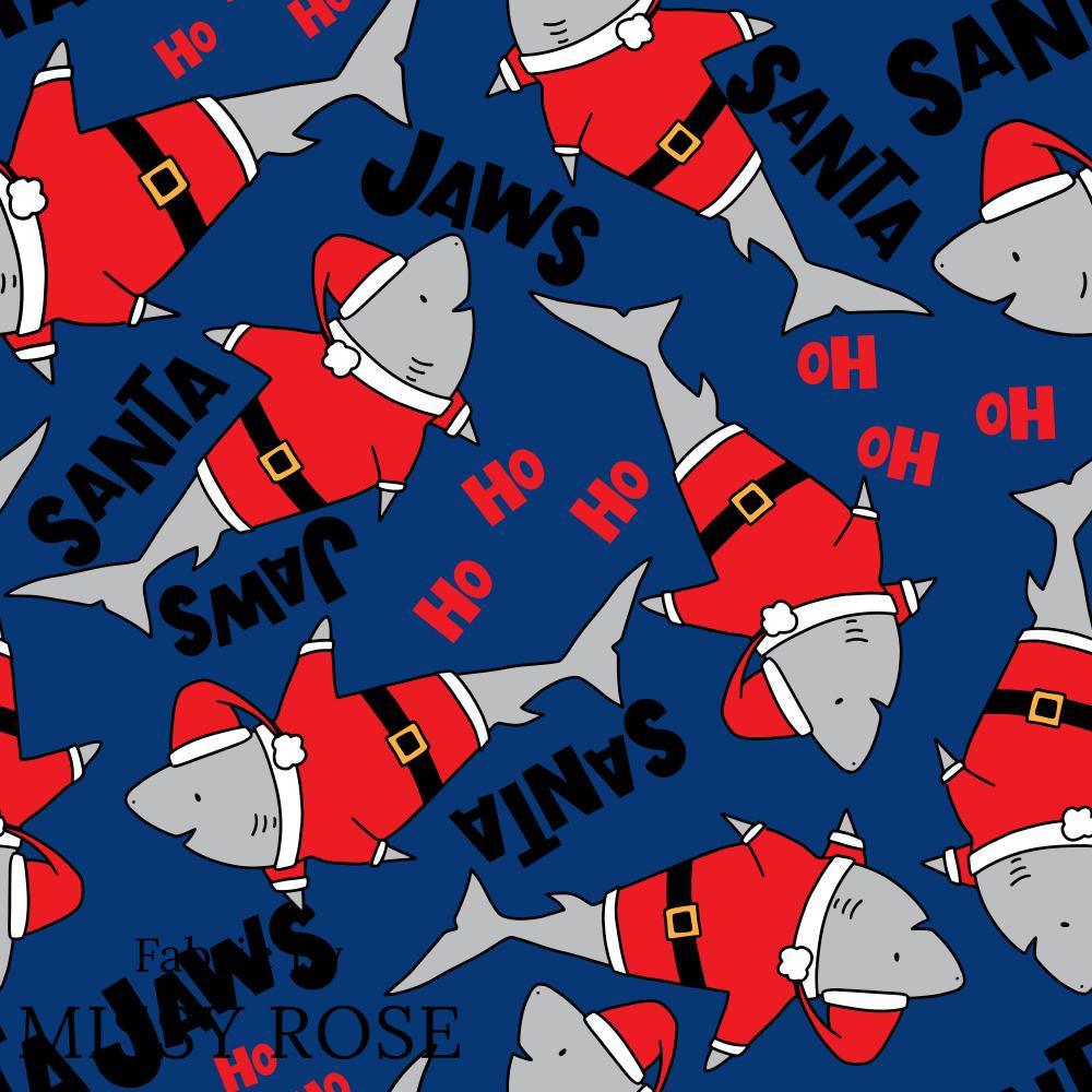 Christmas Design 16 Santa Jaws Fabric – Australian custom printed fabric pre-order | Fabric by Missy Rose