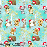 Christmas - Design 20 - Blue Australian Animals Fabric