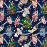 Christmas - Design 210 - Cheeky Cats Fabric