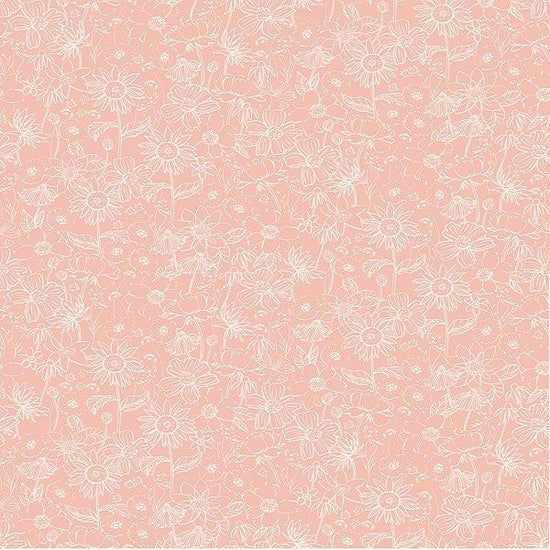 Indy Bloom Fabric - Scarlet Autumn - Sketch in Dusty Pink 02 - Fabric by Missy Rose Pre-Order