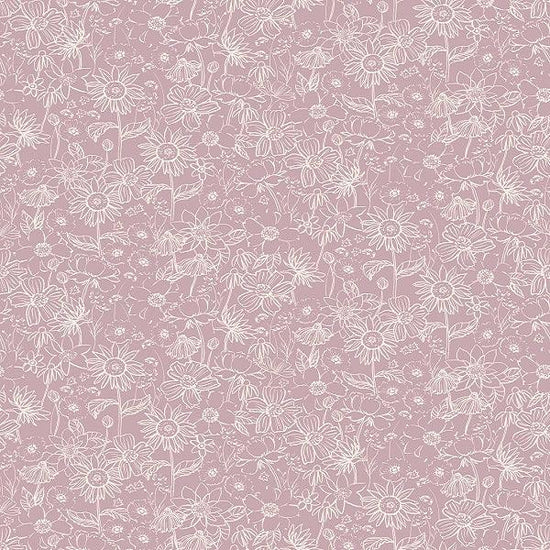 Indy Bloom Fabric - Scarlet Autumn - Sketch in Lavender 08 - Fabric by Missy Rose Pre-Order