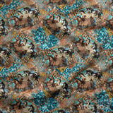 Design 1025 - Teal Horses Fabric