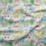 Design 1086 - Green Cats Fabric