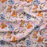 Design 1127 - Pink Animals Fabric