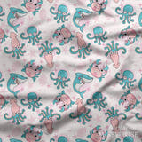 Design 1174 - Pink Sea Animals Fabric