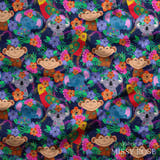 Design 131 - Navy Jungle Animals Fabric