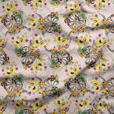 Design 226 - Floral Bull Skull Fabric