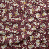 Design 330 - Maroon Rabbit Fabric