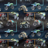 Design 490 - Navy Monster Truck Fabric