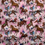 Design 550 - Pink Horse Riding Fabric