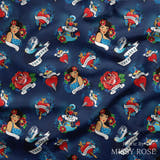 Design 90 - Navy Tattoo Fabric
