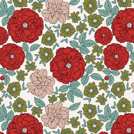 IB Frosty and Bright - Retro Floral 01 - Fabric by Missy Rose Pre-Order