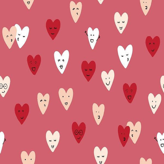 Indy Bloom Fabric - Candy Crush Happy Hearts in Cranberry - 05 - Fabric by Missy Rose Pre-Order