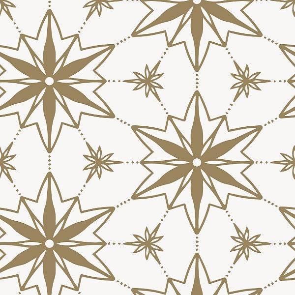 IB Christmas - Ornament stars in White 16 - Fabric by Missy Rose Pre-Order
