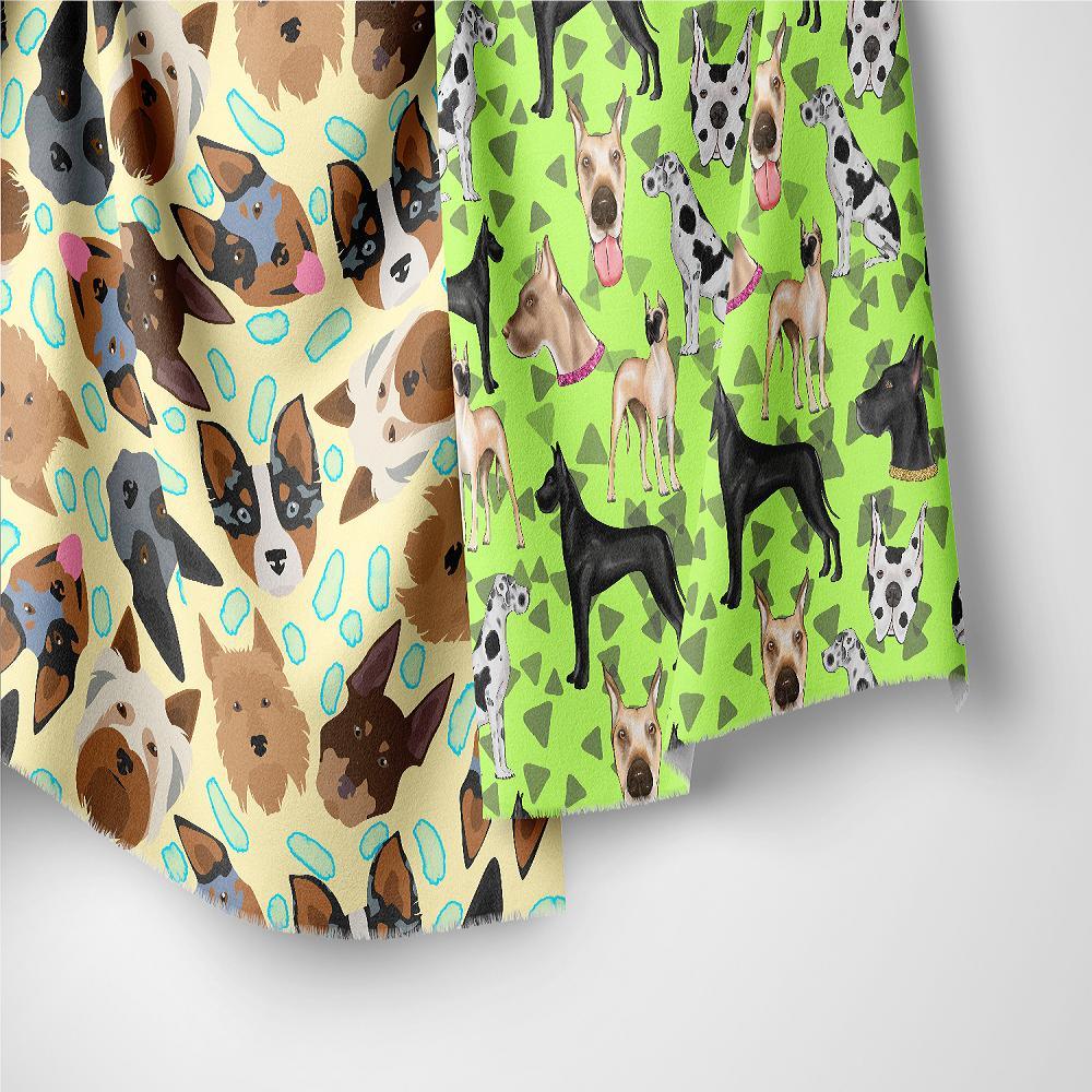 Dogs fabric collection - custom printed to order by the metre | Fabric by Missy Rose