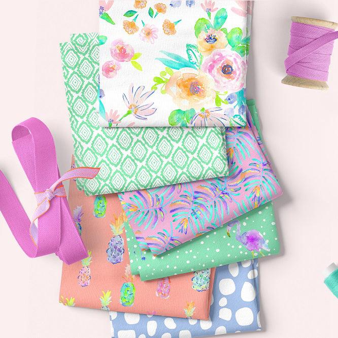 Flamingo Summer by Indy Bloom fabric collection - custom printed to order by the metre | Fabric by Missy Rose
