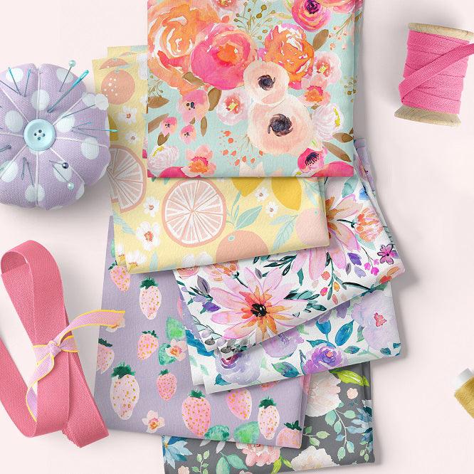 Watercolour Florals by Indy Bloom fabric collection - custom printed to order by the metre | Fabric by Missy Rose