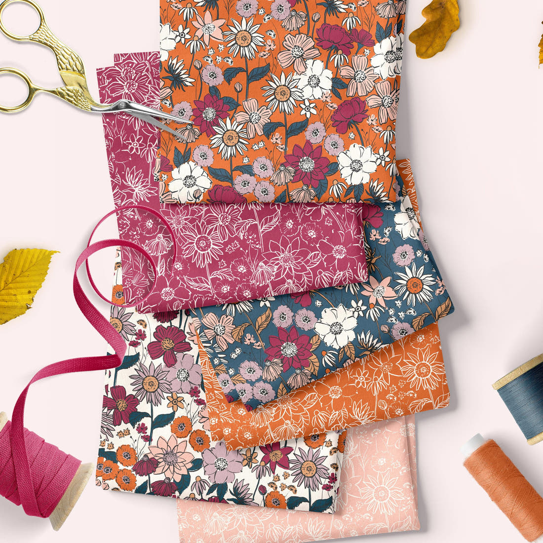 Scarlett Autumn by Indy Bloom fabric collection - custom printed to order by the metre | Fabric by Missy Rose