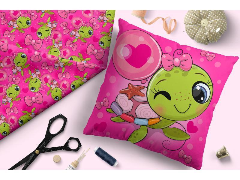 Design 100 Pink Turtle Fabric – made-to-order custom fabric by the metre | Fabric by Missy Rose