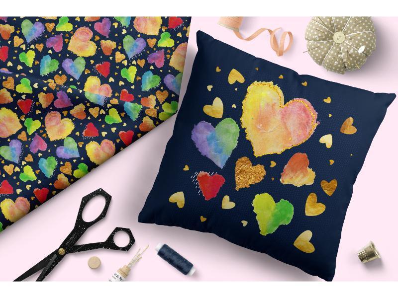 Design 107 Hearts Fabric – made-to-order custom fabric by the metre | Fabric by Missy Rose