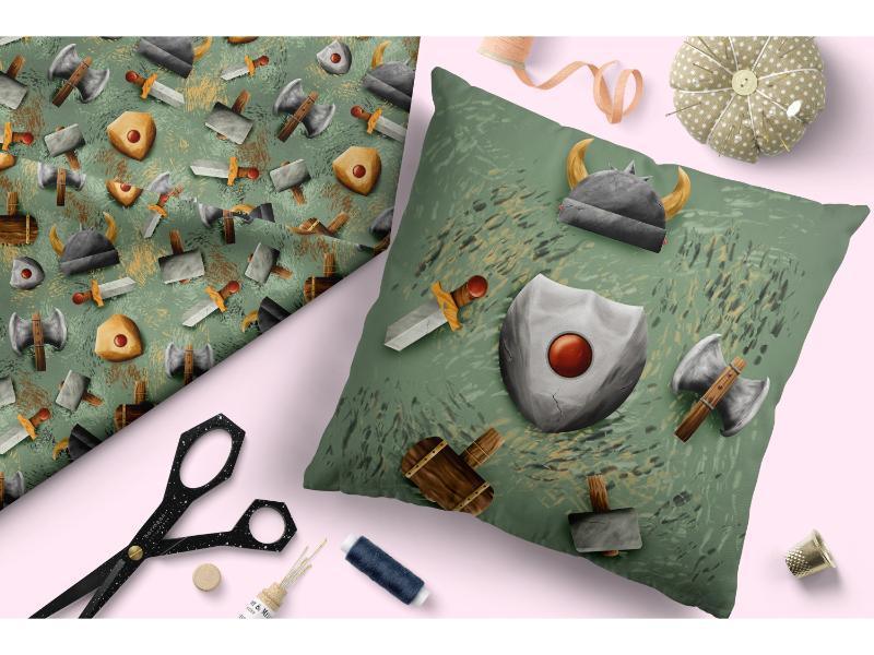 Design 119 Viking Fabric – premium custom printed fabric for sewing | Fabric by Missy Rose