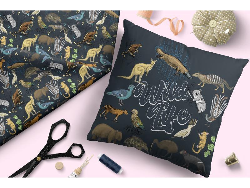 Design 132 Wildlife Fabric – pre-order designer fabric Australia | Fabric by Missy Rose