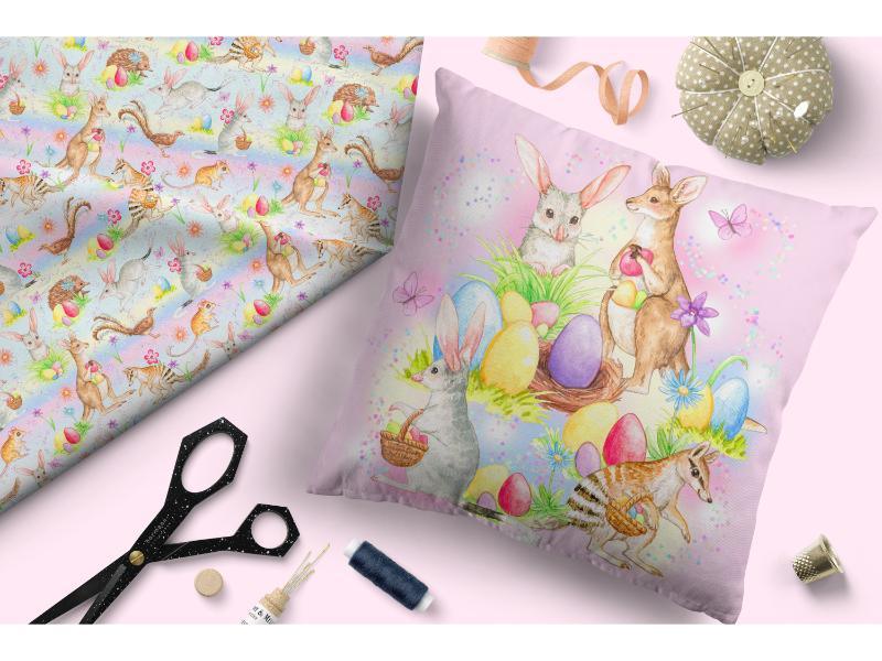 Design 134 Aussie Easter Fabric – Australian custom printed fabric pre-order | Fabric by Missy Rose