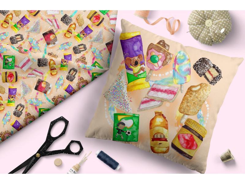 Design 135 Australian Foods Fabric – premium custom printed fabric for sewing | Fabric by Missy Rose