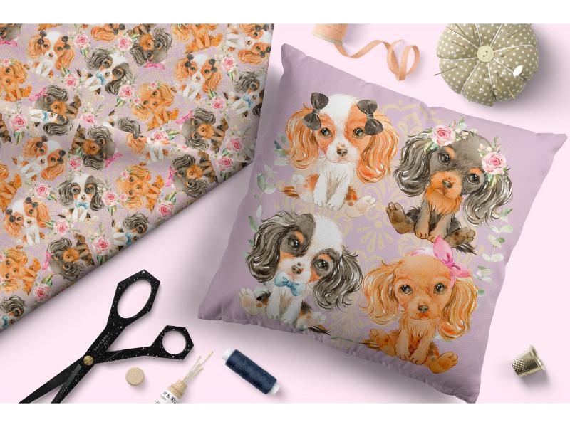 Design 147 Cute Dogs Fabric – premium custom printed fabric for sewing | Fabric by Missy Rose
