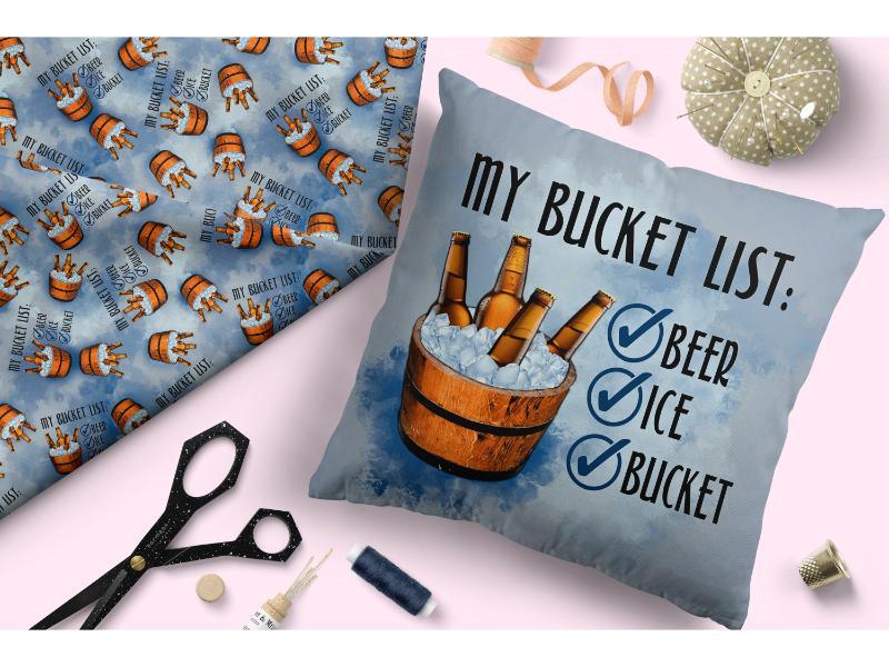 Design 151 Bucket List Fabric – made-to-order custom fabric by the metre | Fabric by Missy Rose