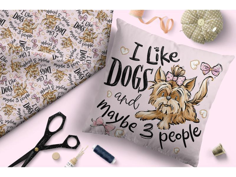 Design 154 Pink Dogs Fabric – pre-order designer fabric Australia | Fabric by Missy Rose