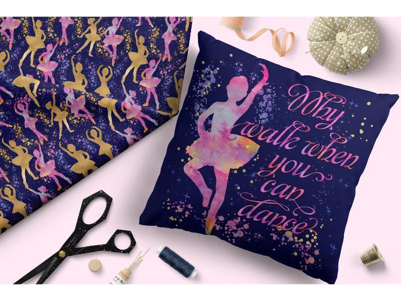 Design 157 Navy Ballerina Fabric – Australian custom printed fabric pre-order | Fabric by Missy Rose