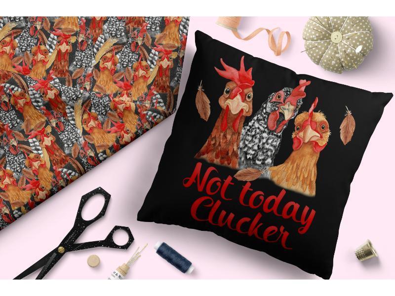 Design 159 Chickens Fabric – premium custom printed fabric for sewing | Fabric by Missy Rose