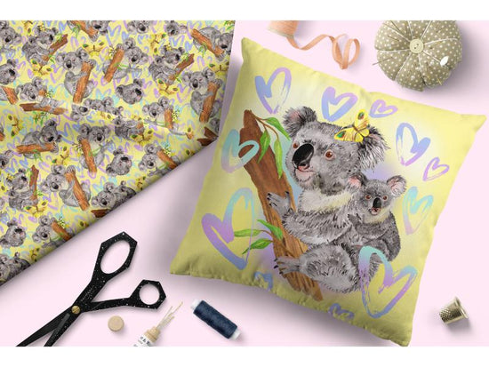 Design 15 - Yellow Koala Fabric