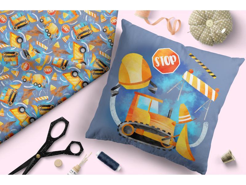 Design 162 Construction Fabric – premium custom printed fabric for sewing | Fabric by Missy Rose