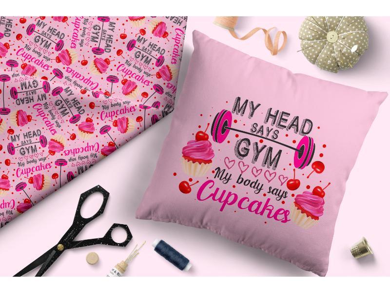 Design 168 Pink Gym Fabric – custom printed pre-order fabric Australia | Fabric by Missy Rose