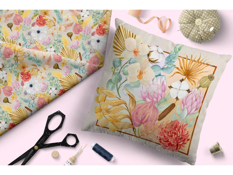 Design 183 Boho Floral Fabric – Australian custom printed fabric pre-order | Fabric by Missy Rose