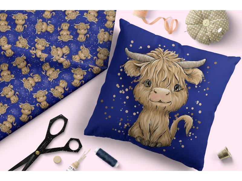 Design 193 Navy Highland Fabric – Australian custom printed fabric pre-order | Fabric by Missy Rose