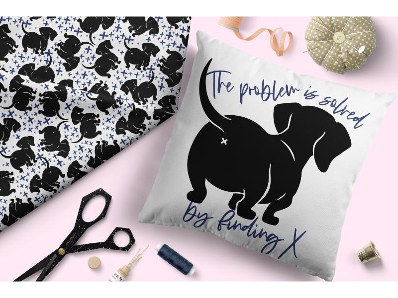 Design 197 Sausage Dog Fabric – made-to-order custom fabric by the metre | Fabric by Missy Rose