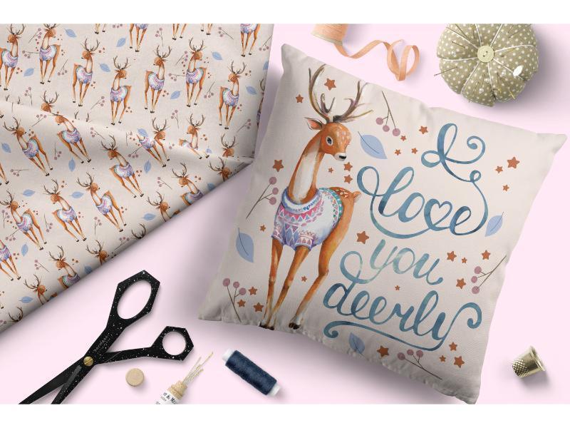Design 198 Deer Fabric – Australian custom printed fabric pre-order | Fabric by Missy Rose