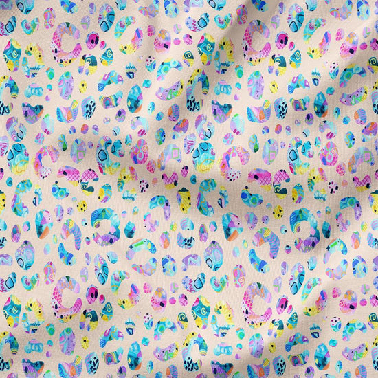 Deb McNaughton Fabric - Busy Leopard Cream 30 - Fabric by Missy Rose Pre-Order