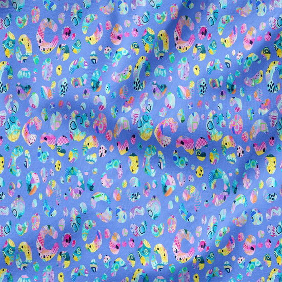 Deb McNaughton Fabric - Busy Leopard Blue 32 - Fabric by Missy Rose Pre-Order