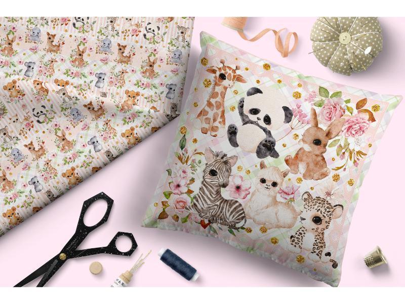Design 204 Baby Safari Animals Fabric – premium custom printed fabric for sewing | Fabric by Missy Rose